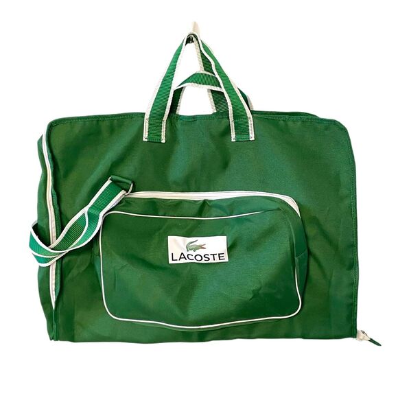 IZOD LACOSTE ALLIGATOR green Fabric Logo Luggage Zip Garment Bag NWOT